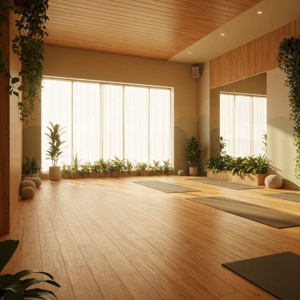 Peaceful yoga studio